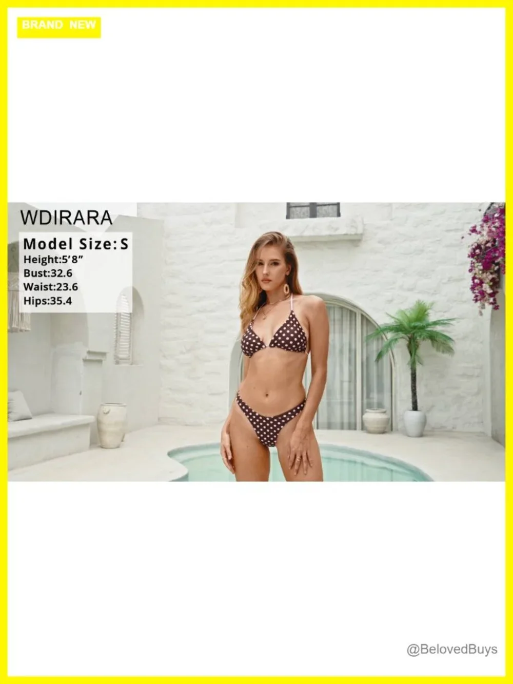 Reversible Polka Dot Triangle Bikini Set Halter Neck High Cut Thong Swimsuit 2